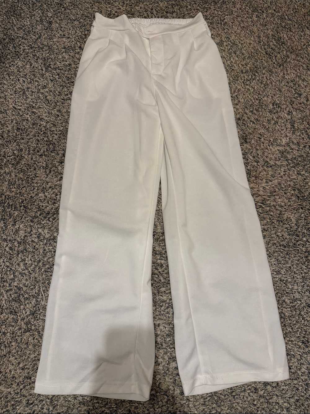 Wide Leg White Dress Pants